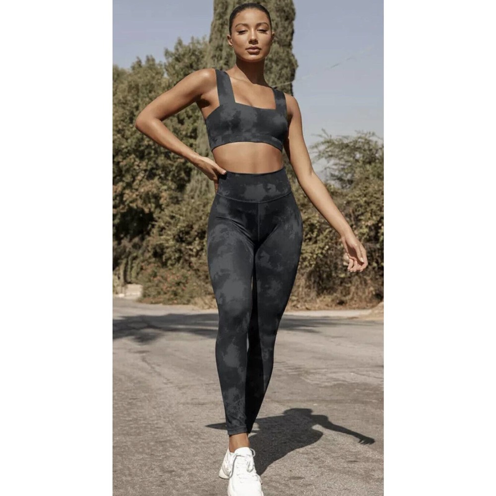 Anthropologie All Fenix Leggings Medium Aryah High Rise 7/8 Yoga Tie Dye Yoga S1